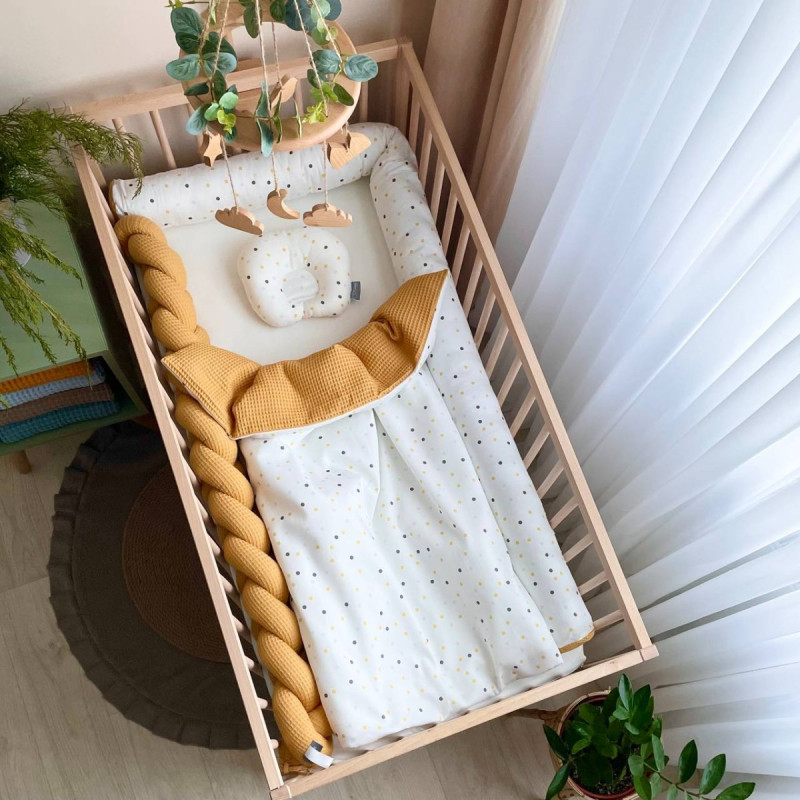 Плед Msonya конверт з ковдрою Горошки гірчиця