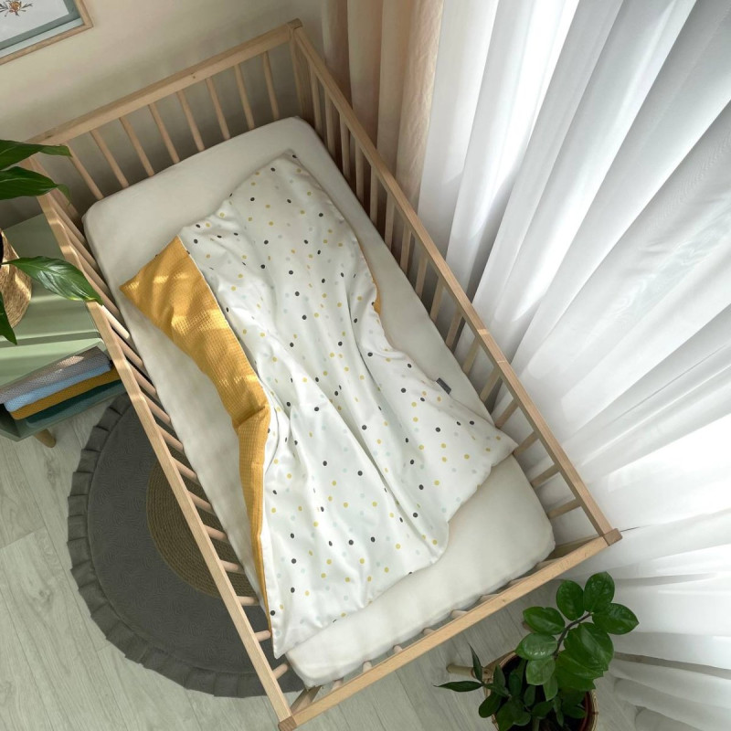 Плед Msonya конверт з ковдрою Горошки гірчиця