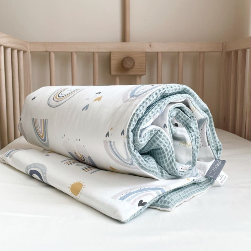 Конверт Msonya Плед-з ковдрою Маленька Соня 80х100 см Райдуги м'ята