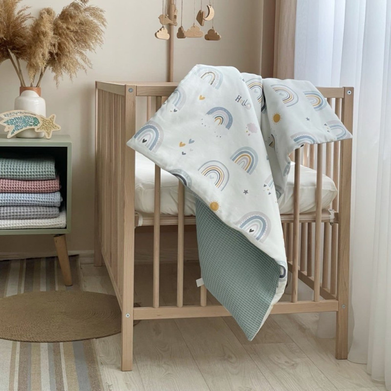 Конверт Msonya Плед-з ковдрою Маленька Соня 80х100 см Райдуги м'ята