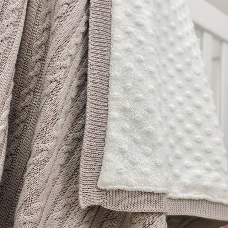 Плед Msonya Бавовняний на підкладці Wellsoft Коса 80х100 см мокко