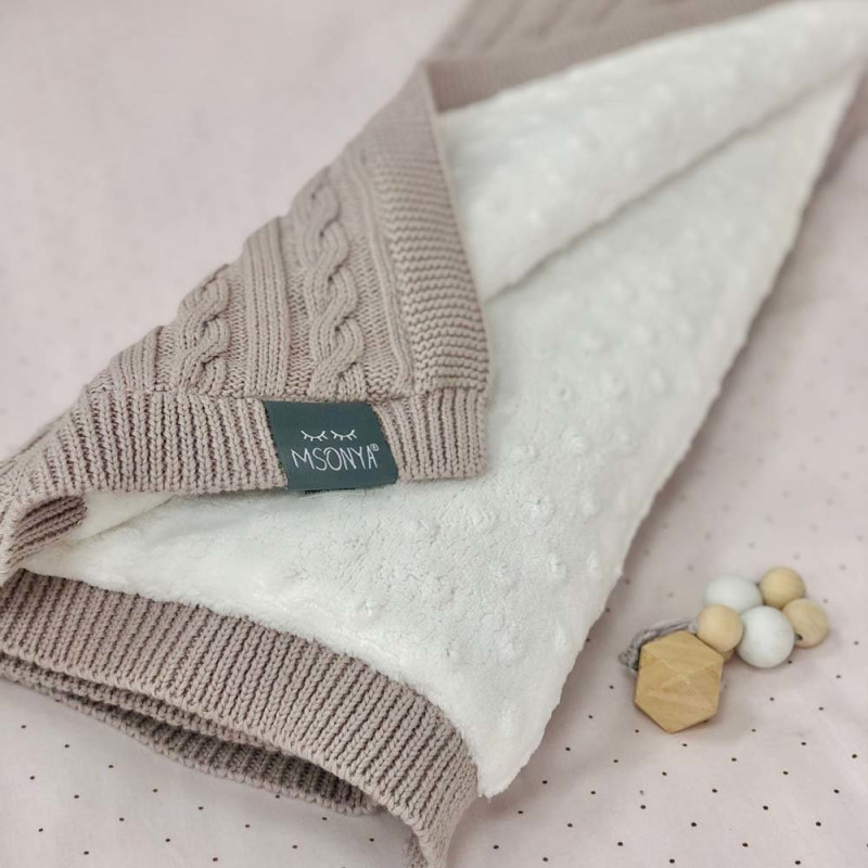 Плед Msonya Бавовняний на підкладці Wellsoft Коса 80х100 см мокко