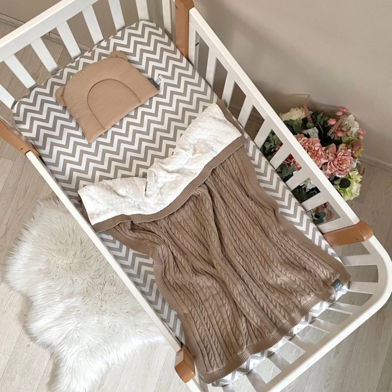 Плед Msonya в'язаний утеплений коси кава