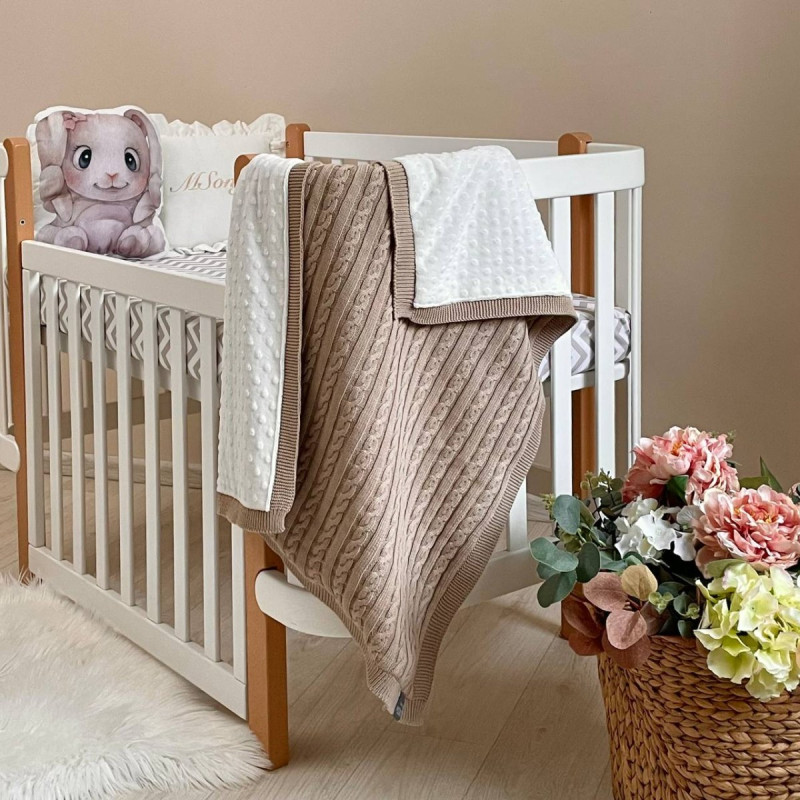 Плед Msonya в'язаний утеплений коси кава