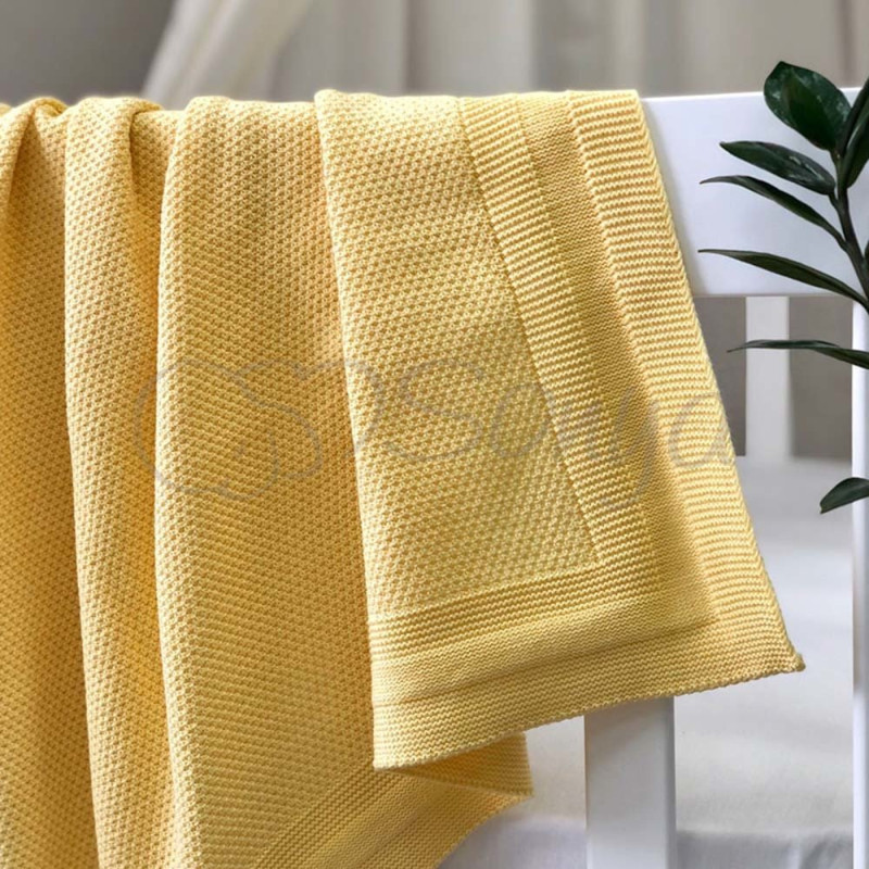 Плед Msonya Бавовняний Рогожка 80х100 см жовтий