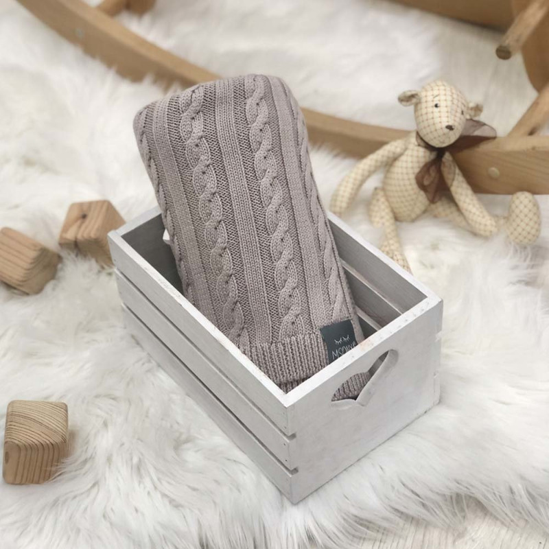 Плед Msonya Бавовняний Коса 80х100 см білий