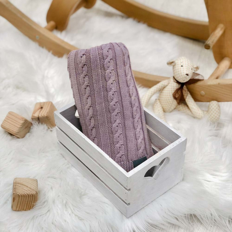 Плед Msonya Бавовняний Коса 80х100 см ліла