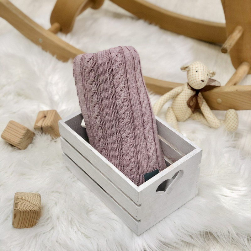 Плед Msonya в'язаний коси суха троянда