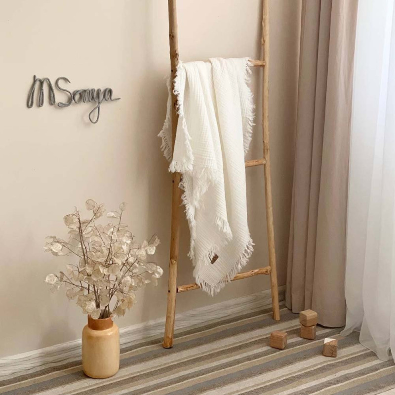 Плед Msonya муслін жатка 90х105 см молочний