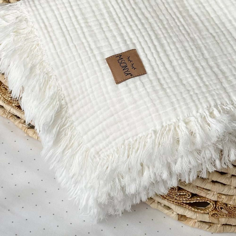 Плед Msonya муслін жатка 90х105 см молочний