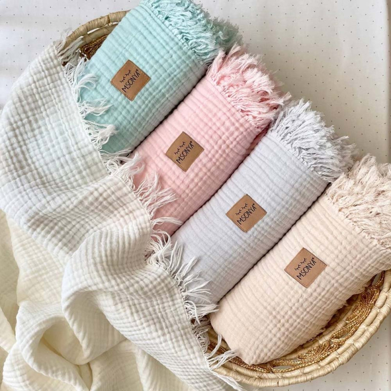 Плед Msonya муслін жатка 90х105 см м'ята