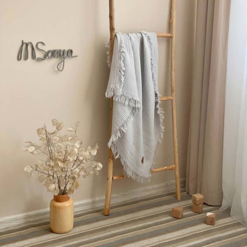 Плед Msonya муслін жатка 90х105 см сірий