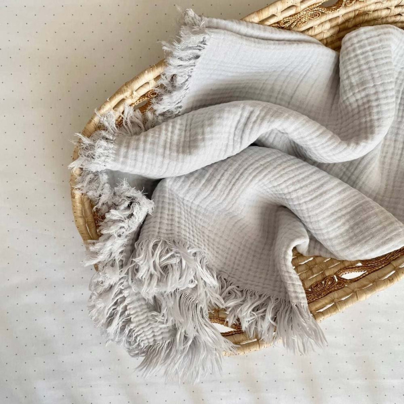 Плед Msonya муслін жатка 90х105 см сірий