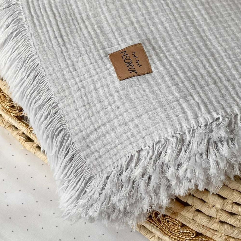 Плед Msonya муслін жатка 90х105 см сірий