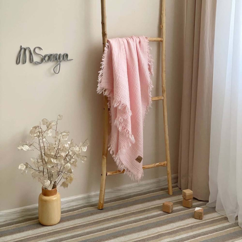 Плед Msonya муслін жатка 90х105 см пудра