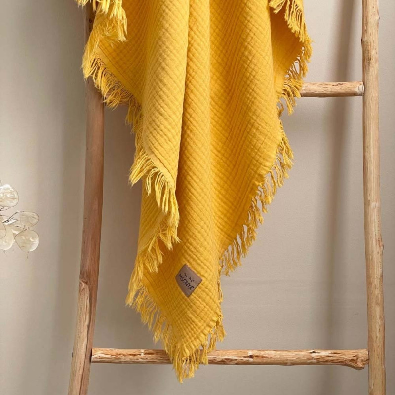 Плед Msonya муслін жатка 90х105 см гірчиця