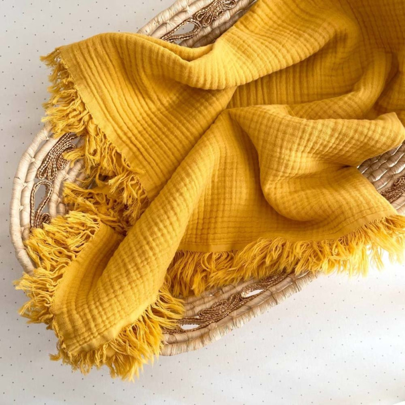 Плед Msonya муслін жатка 90х105 см гірчиця