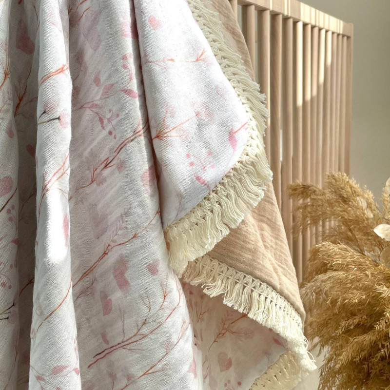 Плед Msonya З бахромою бежевий 80х100 +/2см весна, літо 878334