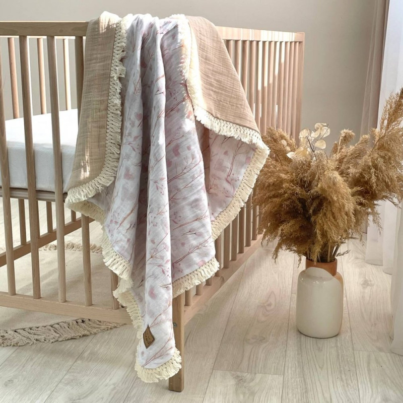 Плед Msonya З бахромою бежевий 80х100 +/2см весна, літо 878334