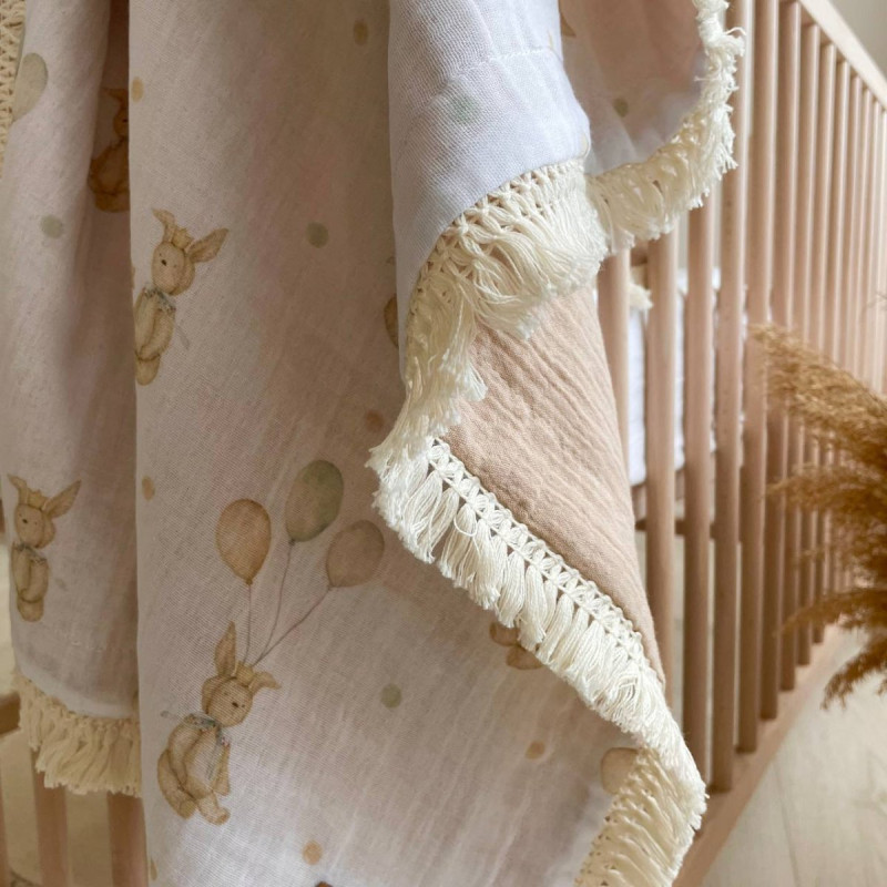 Плед Msonya З бахромою бежевий 80х100 +/2см весна, літо 878358