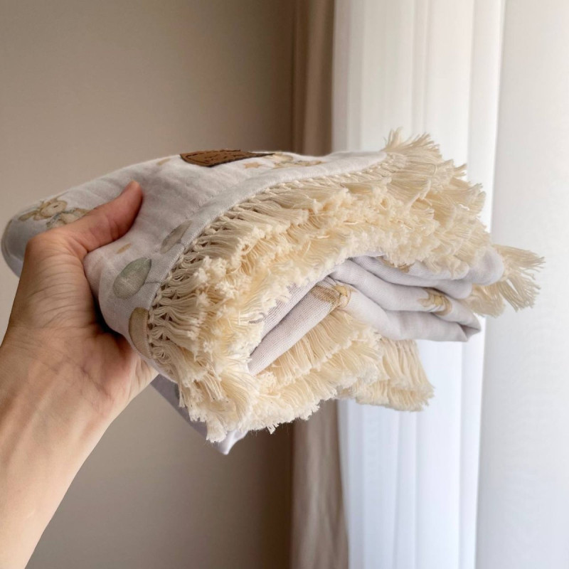 Плед Msonya З бахромою бежевий 80х100 +/2см весна, літо 878358