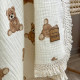 Плед Msonya муслін жатка двошаровий з бахромою Teddy на молочному
