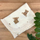 Плед Msonya муслін жатка двошаровий з бахромою Teddy на молочному
