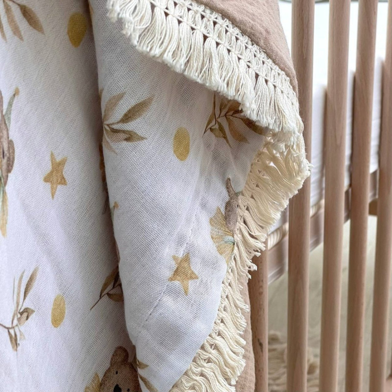 Плед Msonya З бахромою бежевий 80х100 +/2см весна, літо 8783730