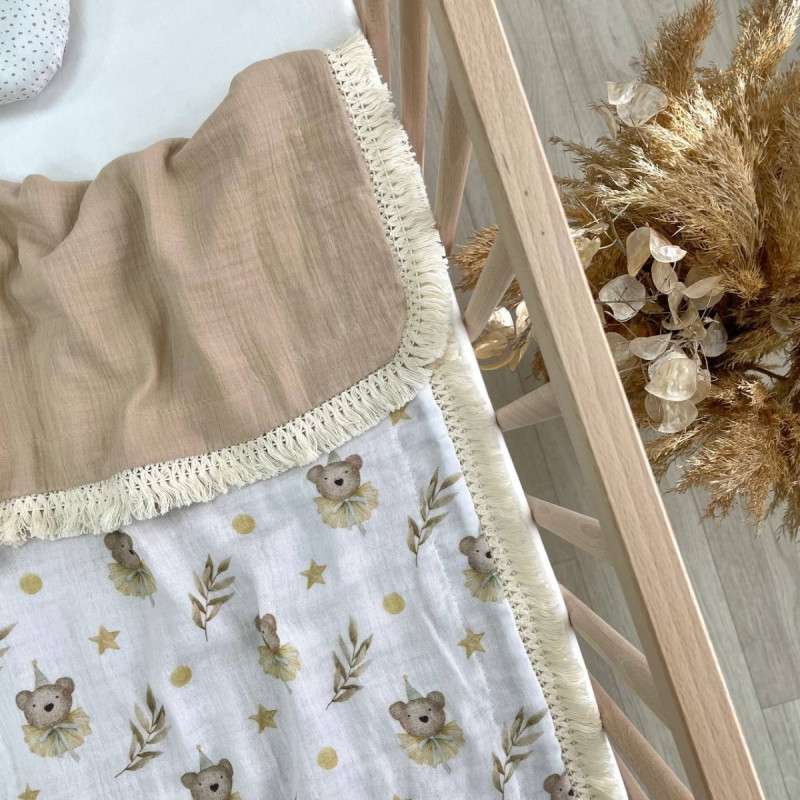 Плед Msonya З бахромою бежевий 80х100 +/2см весна, літо 8783730