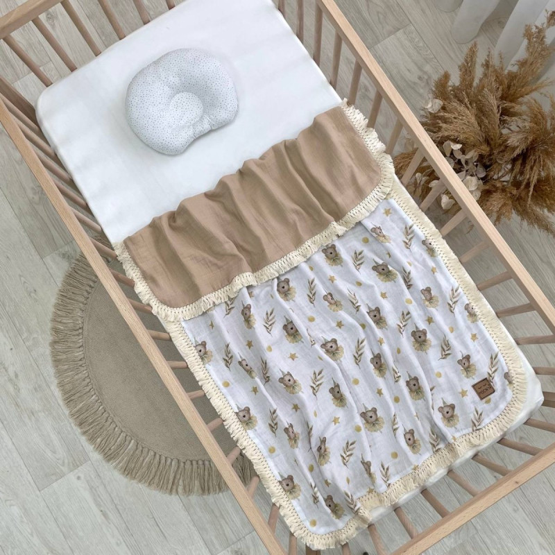 Плед Msonya З бахромою бежевий 80х100 +/2см весна, літо 8783730