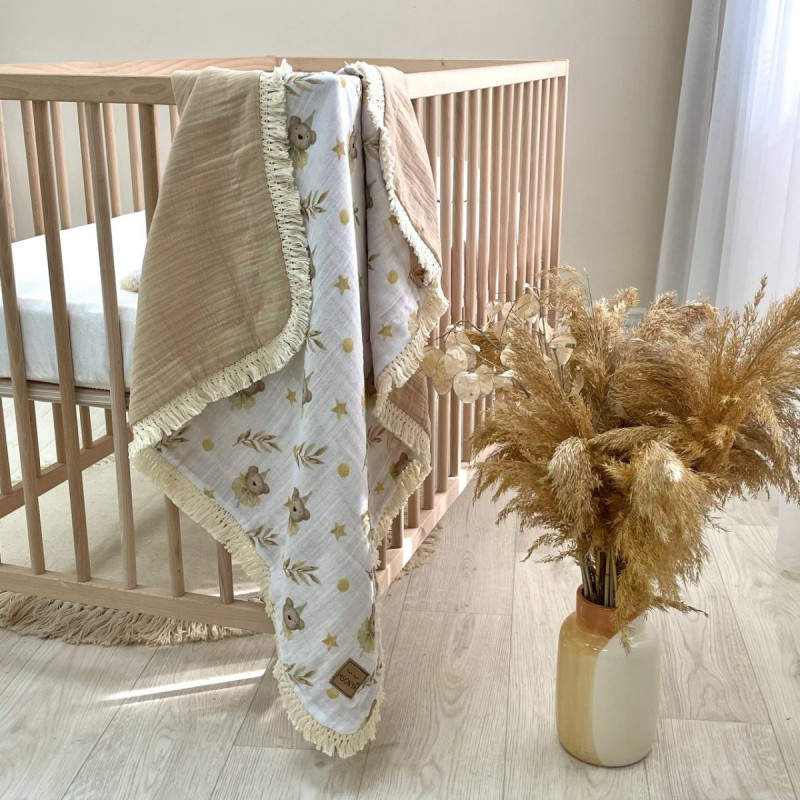 Плед Msonya З бахромою бежевий 80х100 +/2см весна, літо 8783730