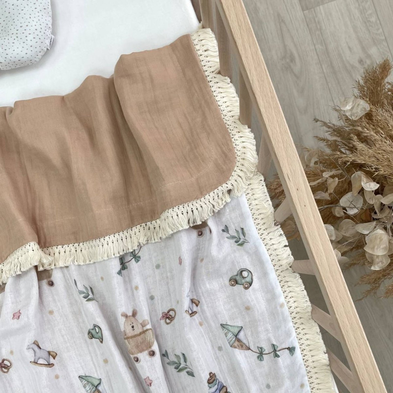 Плед Msonya З бахромою бежевий 80х100 +/2см весна, літо 8783741