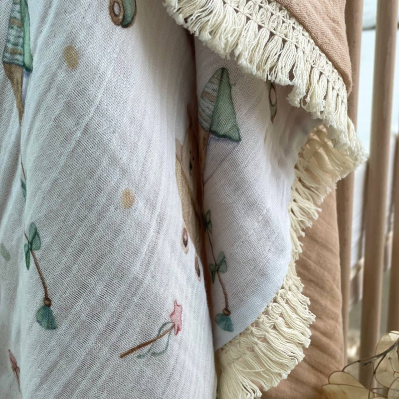 Плед Msonya З бахромою бежевий 80х100 +/2см весна, літо 8783741