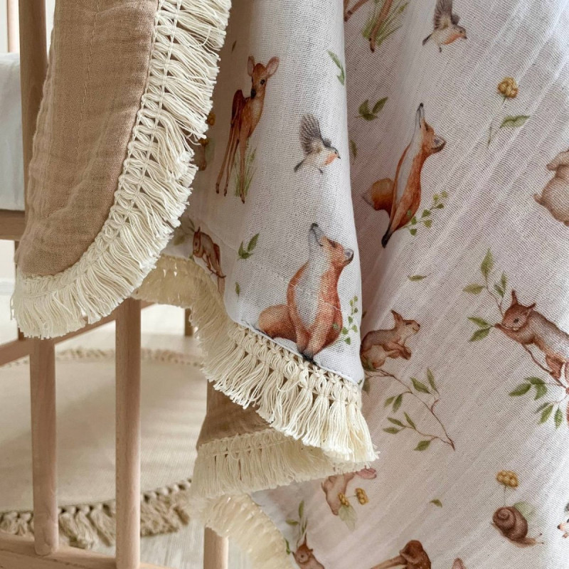 Плед Msonya З бахромою бежевий 80х100 +/2см весна, літо 8783755