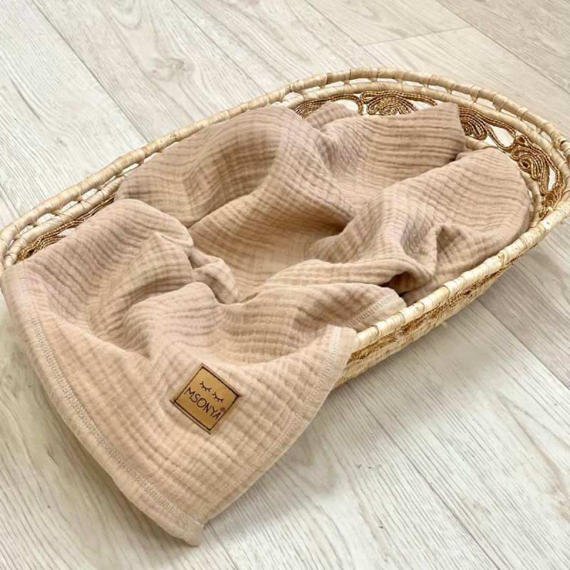 Плед Msonya Без бахроми бежевий 80х100 +/2см весна, літо