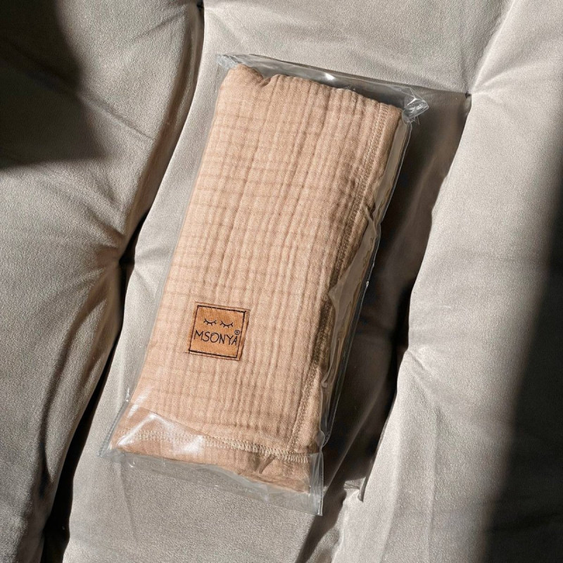 Плед Msonya Без бахроми бежевий 80х100 +/2см весна, літо