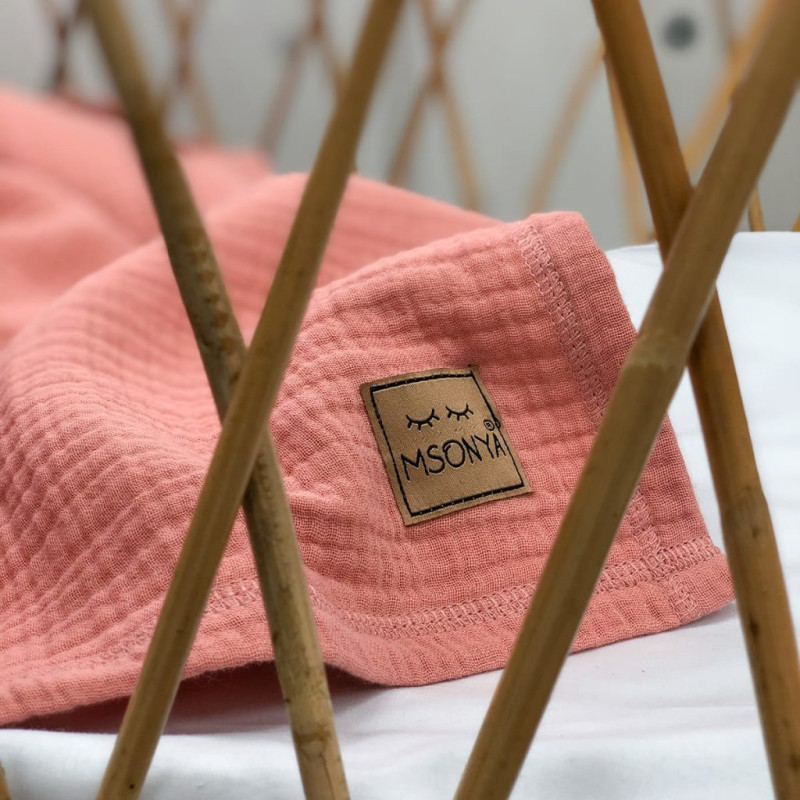 Плед Msonya муслін жатка без бахроми лосось