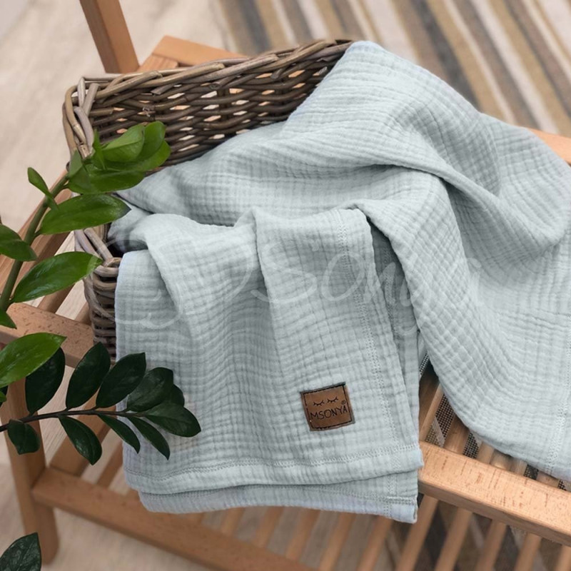 Плед Msonya муслін жатка без бахроми сірий