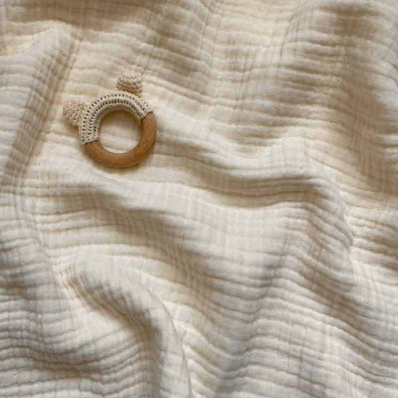 Плед Msonya муслін жатка вершковий без бахроми