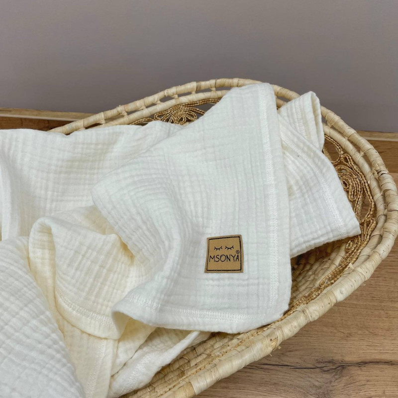 Плед Msonya муслін жатка вершковий без бахроми