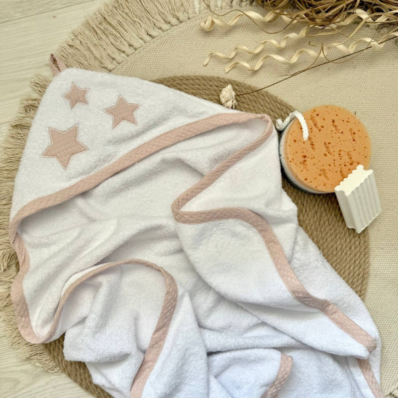 Рушник Msonya куточок махра окантовка вафля пудра світла