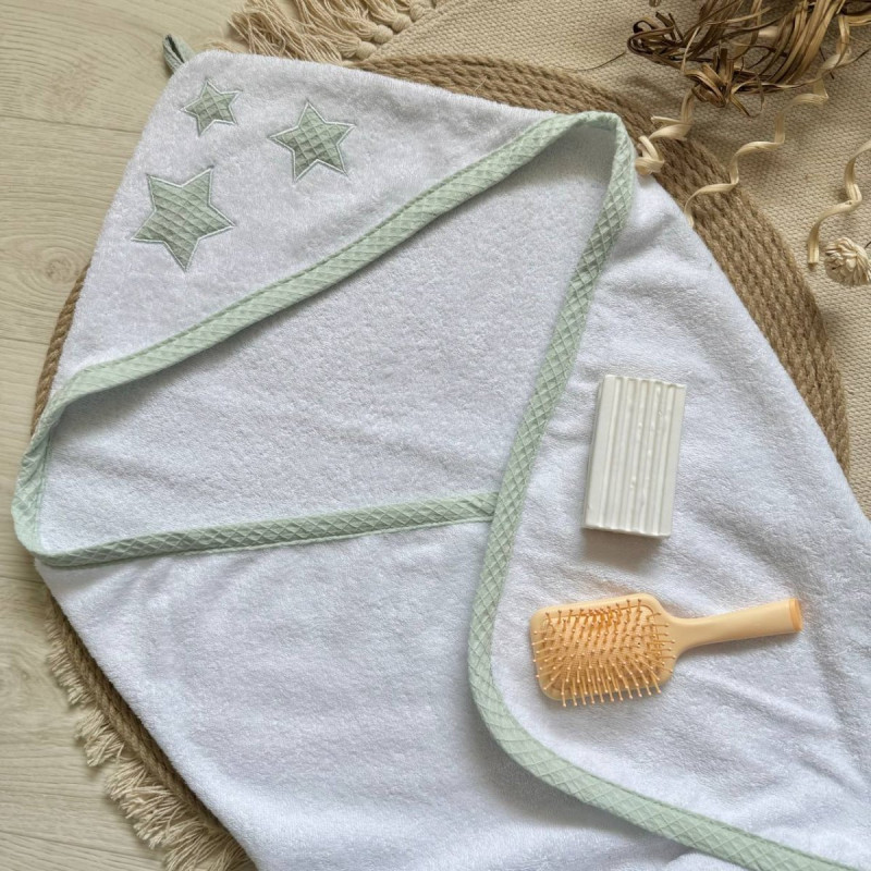 Рушник Msonya куточок махра окантовка вафля м'ята світла