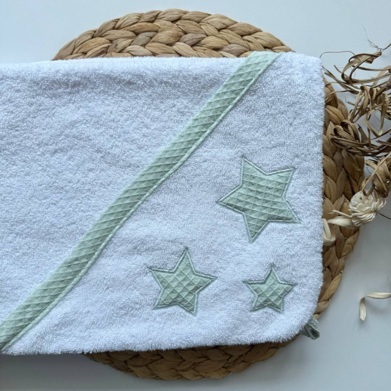 Рушник Msonya куточок махра окантовка вафля м'ята світла