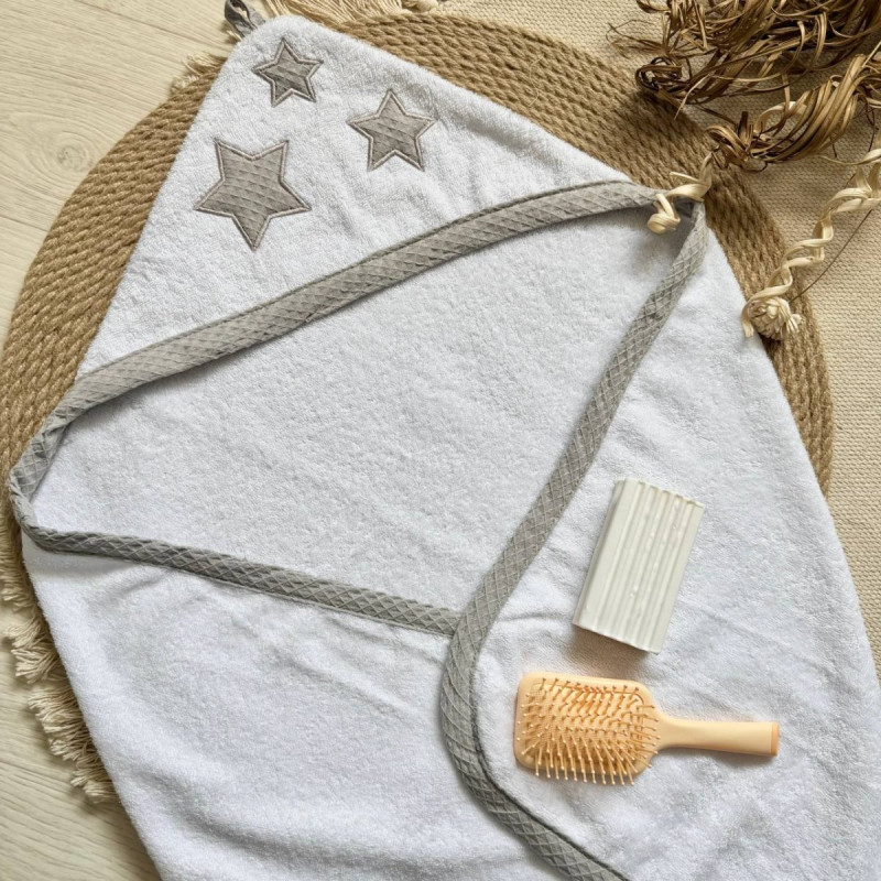 Рушник Msonya куточок махра окантовка вафля сірий