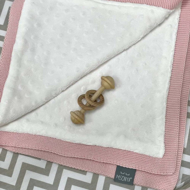 Плед Msonya Бавовняний на підкладці Wellsoft Рогожка 80х100 см персик