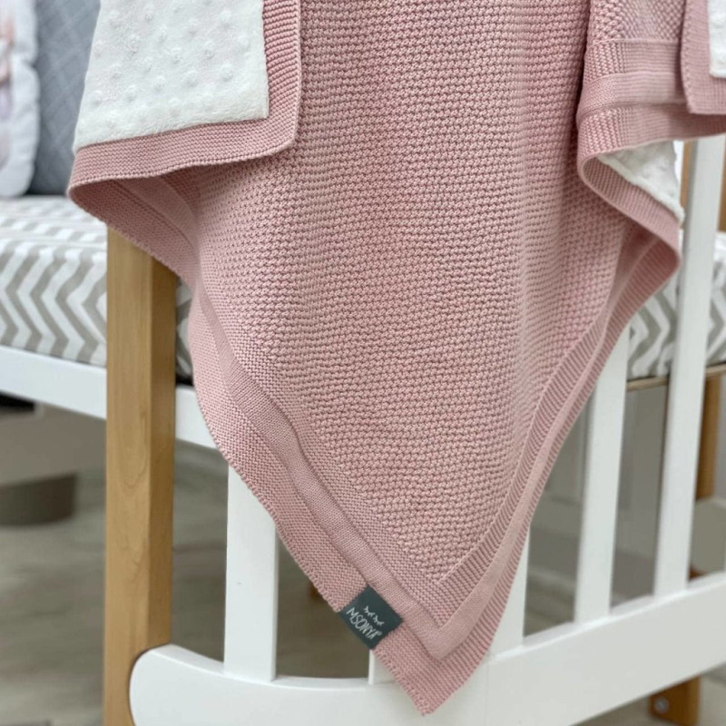 Плед Msonya Бавовняний на підкладці Wellsoft Рогожка 80х100 см рожевий