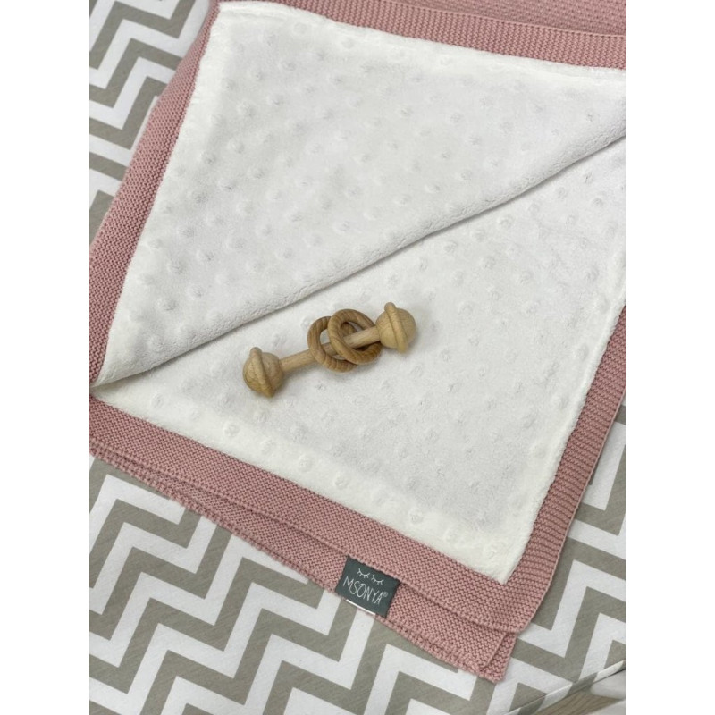 Плед Msonya Бавовняний на підкладці Wellsoft Рогожка 80х100 см рожевий