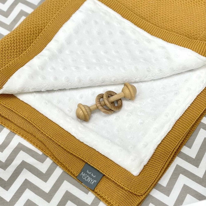 Плед Msonya Бавовняний на підкладці Wellsoft Рогожка 80х100 см гірчиця