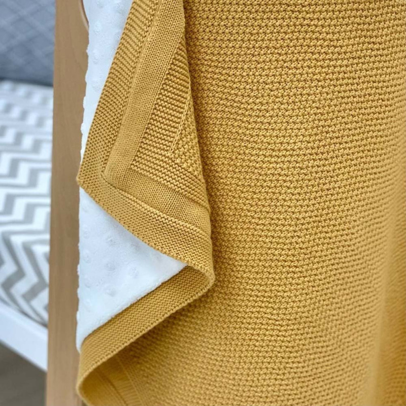 Плед Msonya Бавовняний на підкладці Wellsoft Рогожка 80х100 см гірчиця