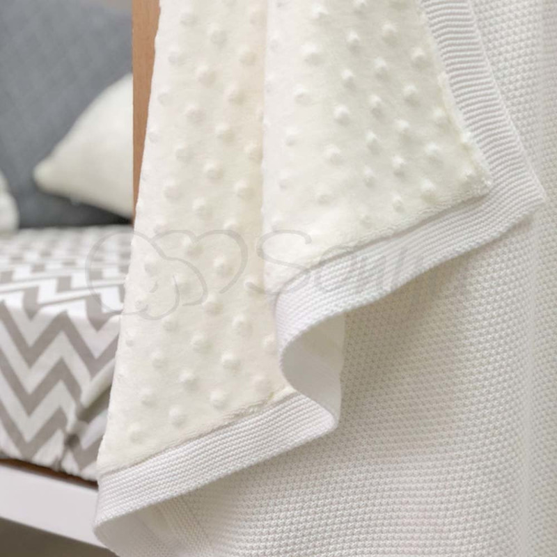 Плед Msonya Бавовняний на підкладці Wellsoft Рогожка 80х100 см білий